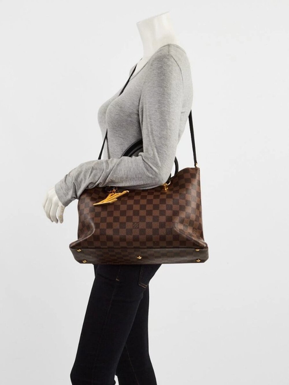 Louis Vuitton Black Damier Canvas Riverside Tote Bag - Picture 10 of 12